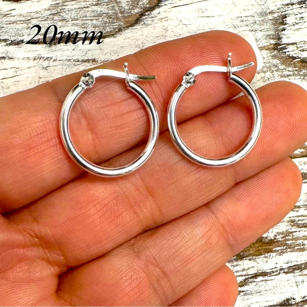 Sterling Silver X-Large 80mm Plain Hoop Earrings, Classic Silver Jewelry - Picture 5 of 12